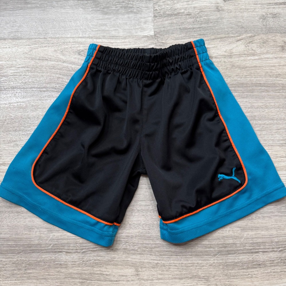 Puma Toddler Boys Athletic Mesh Shorts Black Blue Orange 2T